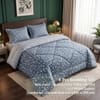 Grey Floral 4 Pcs Comforter set with Queen size bedsheet + 2 Pillow covers