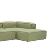 Elegantedge Wood Left Aligned 2-Seater With Upholstery Non Storage Sofa In Green Colour