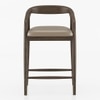 Zen Solid Wood Bar Stool (Danish Walnut Finish, Taupe Leatherette Colour)