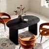 Velin Oval 6 to 8 Seater Extending Solid Wood Pedestal Dining Table Black