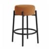 Doe Buck Modern Brown Upholstered Counter Height Bar Stool with Black Metal Frame