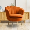 Melta Solid Wood Accent Chair in Orange Colour