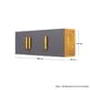 Hexa Red Multipurpose Storage Cabinet With 3 Door in Giant Wood And Slate Grey Colour