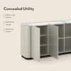 Dorian Engineered Wood Sideboard With Ceramic Top In Taupe High Gloss Finish