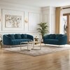 Amora 2 Seater Fabric Sofa In Night Blue Velvet Colour