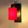 Devansh Solid Wood Electric Wall Light in Brown Colour with Red Shade Count of 1 Light
