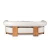 Solace Solid Wood Outdoor Three Seater Sofa in Off White Colour