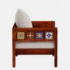 Rangrez Solid Wood 1 Seater Sofa in Honey Oak Finish
