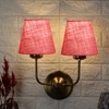 Devansh Metal Electric Wall Light in Gold Colour with Pink Shade Count of 2 Lights