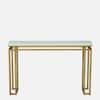 Majestic Metal Console Table in Gold Finish with Porcelain Top