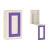 Calypso Kids Wall Mounted Folding Study Desk and Built In Bookshelf in Light Wood Lavender Purple Colour