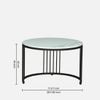Metalzu Square Metal Nesting Coffee Table Set Black Finish White Porcelain Top Set Of 2