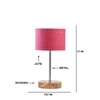 Devansh Pink Jute Table Lamp With  Natural  Wood Base  & Steel Pipe (7X17 Inches)-11