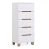 Oslo High Gloss Tall Chest Of Five Drawers Finish - white