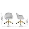 Doe Buck Aurora Modern Grey Luxury Velvet Office Chair