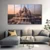 The Castle Decor Ram Mandir Ayodhya Wall Art Set of 5 Digital Painting 27x48 Inch (Style 2)