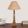 Devansh Beige Jute Table Lamp With  Wood Natural Base(10X10X21 Inches)-34