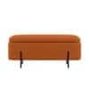 Doe Buck Luxury Boucle Storage Bench in Rust Colour with Black Metal Legs
