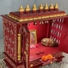 D'Dass Honeywood Sheesham and Mdf  Wall Hanging Wooden Temple For Pooja
