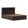 Cambry Queen Size Box Storage Bed With Headboard Storage In American Walnut Finish