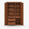 Claire Solid Sheesham Wood 2 Door Wardrobe In Rustic Finish