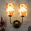 Devansh Metal Electric Wall Light in Gold Colour with Multi Shade Count of 2 Lights