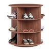 360° Rotating Shoe Rack 3-Tier in Brown – Compact Revolving Shoe Storage Rack