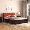 Florence Queen Size Solid Wood Drawer Storage Bed In Mahogany Finish & Lava Colour