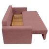 Baruna 3 Seater Velvet Pull Out Sofa Cum Bed with Storage In Peach Color
