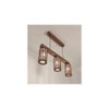 Casa 3 Series Brown Solid Wood Cluster Hanging Light