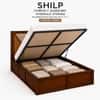 Shilp Solid Wood Compact Queen Bed Hydraulic Storage Provincial Teak Finish Mattress 60 x 72 Inches