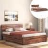 Marieta Solid Wood Queen Size Drawer Storage Bed In Teak Finish