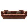 Brie 3 Seater Fabric Sofa In Terracotta Colour