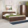 Zoey Engineered Wood King Size Bed In Classic Walnut Finish