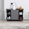 Hexa Red Multipurpose Storage Cabinet With 3 Drawer 2 Door in Slate Grey Colour