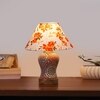 Devansh Conical Multi Cotton Shade Lamp With Wood & Mosaic Glass Base For Decoration/Office/Home/Gifting/Study For Decoration/Office/Home/Gifting/Study -(10X10X14.5) Inches -A