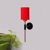 Devansh Metal Electric Wall Light in Black Colour with Red Shade Count of 1 Light