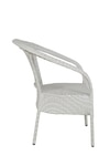 Griffith Wicker Table And Chair Set In  White And Black Dual Tone Finish