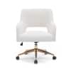 Doe Buck Lotsee Modern White Boucle Office Chair