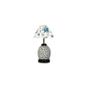 Amanda Multicolor cotton Glass Table lamp with Iron Base