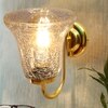 Devansh Metal Electric Wall Light in Gold Colour with Transparent Shade Count of 1 Light