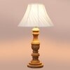 Devansh Off-White Cotton Vintage Cross Pleated Lamp With Wood Base (12X19)