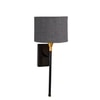 Devansh Metal Electric Wall Light in Black Colour with Grey Shade Count of 1 Light