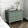 Greenhollow Wood Side Table in Green Colour