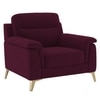 Niwara Velvet 1 Seater sofa in  Red wine color