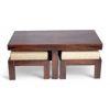 Irish Sheesham Wood 2 Seater Coffee Table Set In Walnut Finish