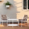 Crema Outdoor Table Set with 1 Table and 2 Chairs in Ivory White