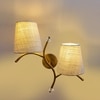Devansh Metal Electric Wall Light in Gold Colour with White Shade Count of 2 Lights