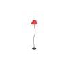 Violet Red Fabric Floor Lamp with Black Iron Base