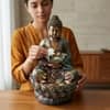 Water Fountain Meditating Buddha Serenity Water Fountain in Multicolor Colour